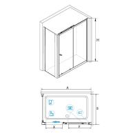 Душевой уголок RGW CL-45-1 (CL-12+Z-060-1) прямоугольный  100* 90*185 040945109-011 профиль Хром стекло Прозрачное 5 мм RGW