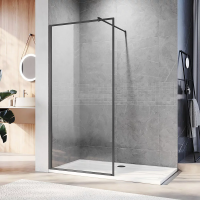 Душевая перегородка 1100x2000 KR81GR-110-01-C8 цвет профиля Брашированный графит стекло Прозрачное Veconi
