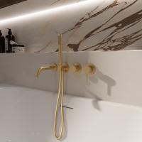 Смеситель для ванны встраиваемый, двухрежимный цвет брашированное золото VBTW-4G1BG VINCEA