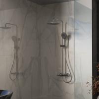 Душевая стойка 3-х функциональная с изливом цвет вороненая сталь VSFS-1R1GM VINCEA