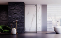 Душевая перегородка KR81B-110-01-C8 1100x2000 Профиль Чёрный матовый Cтекло Прозрачное Veconi