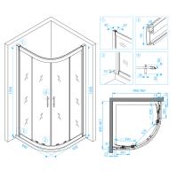 Душевой уголок RGW HO-51 полукруглый 100*100*195 03065100-11 профиль Хром стекло Прозрачное 8 мм RGW