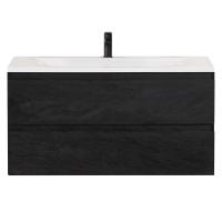 Тумба под раковину подвесная с двумя выкатными ящиками MOLVENO 100x50x50 Nero MOLVENO-100-2C-SO-NR CEZARES