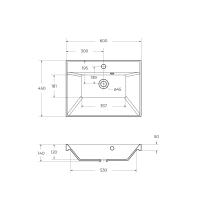 Раковина из искусственного мрамора BB600/450-LV-MR-AST BelBagno