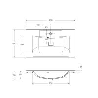 Раковина из искусственного мрамора BB800/450-LV-MR-PR BelBagno