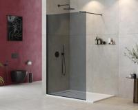 Душевая перегородка.   LIBERTA-L-1-110-120-GR-NERO 1100х1950 Cezares