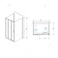 Душевой уголок RGW PA-73-1 (PA-13 + Z-060-2) прямоугольный  170* 90*195 0608731179-011 профиль Хром стекло Прозрачное 5 мм RGW