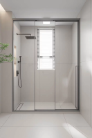 Душевая дверь раздвижная 1700x2000 цвет профиля Графит брашинг стекло прозрачное PR3/L-170-01-GR-C4 Premium Veconi