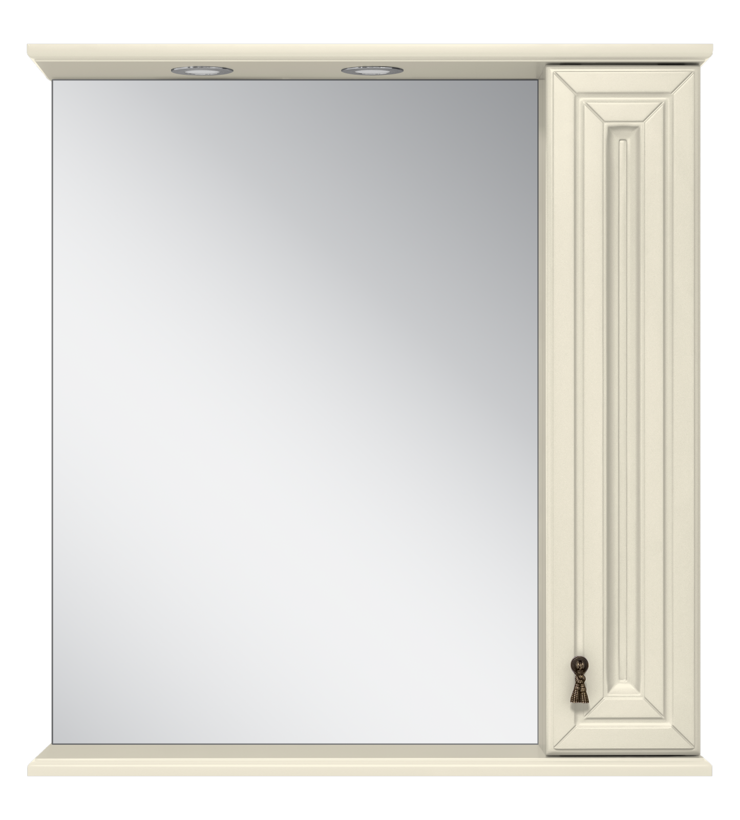 Лувр - 85 Зеркало с 1-м шкафчиком, прав.,  слоновая кость