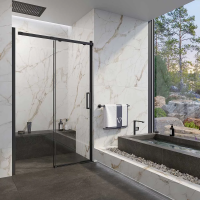 Душевая дверь раздвижная VN70B-120-01-C4 1200x1950 Цвет профиля Чёрный матовый Стекло Прозрачное Veconi