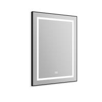 Зеркало в алюминиевой раме со встроенным светильником, сенсорным выключателем и подогревом, SPC-KRAFT-685-885-TCH-WARM-NERO, 685x40x885 мм BelBagno