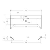 Раковина из литьевого мрамора BB1000/450-LV-MR-AST BelBagno