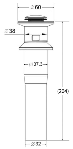 Донный клапан для накладных раковин с системой Клик-клак с переливом, нержавеющая сталь, сатин BB-PCU-02-IN BELBAGNO