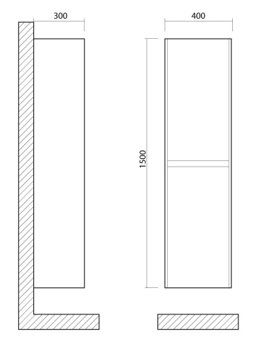 FAMILY Шкаф подвесной с двумя распашными дверцами, Pino Esotica, 400x300x1500, FAMILY-1500-2A-SO-PE  ART&MAX