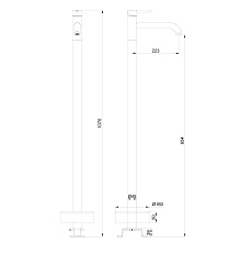 Смеситель для раковины напольного монтажа WONZON & WOGHAND STICK, Черный матовый (WW-88649905-MB)
